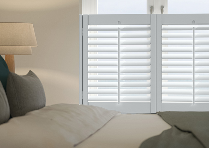 Kensington, Cloud Grey - Cafe Style Plantation Shutter - Image 5